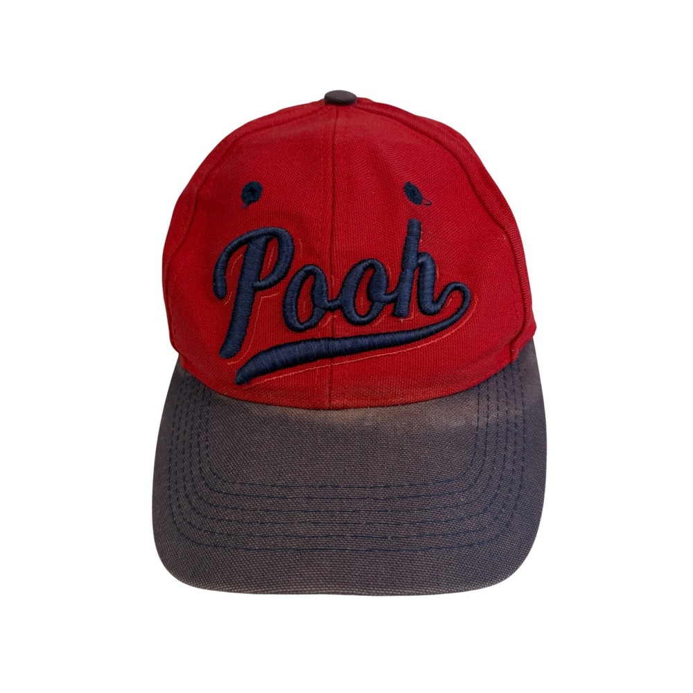 Vintage Disney Store Winnie the Pooh Snapback Hat Red Navy Blue EST 1966 Cap